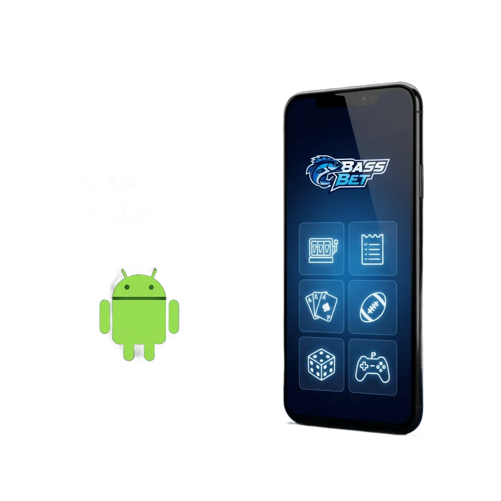 App BassBet en Android mostrando apuestas móviles, cuotas, mercados y slots de casino.