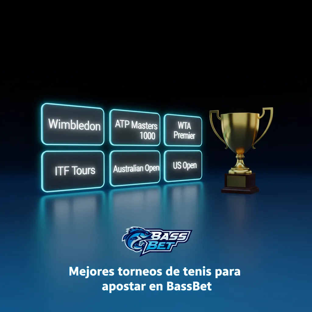Mejores torneos de tenis para apostar en BassBet: Grand Slams, ATP/WTA 1000 y 500, Finales ATP/WTA, Copa Davis y BJK Cup.