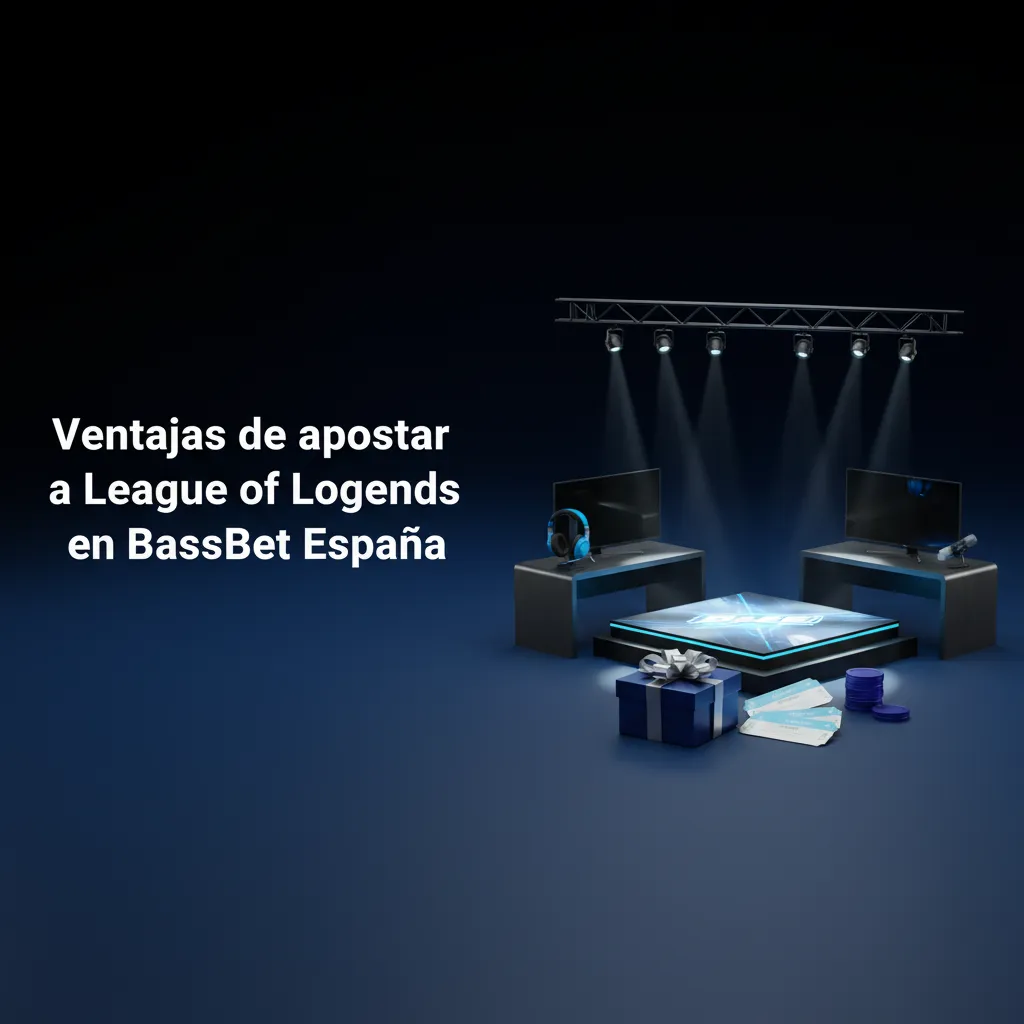 Banner de BassBet España: ventajas LoL: bono 50% hasta 700€+50 spins, Bizum y tarjeta, 24/7, app ágil y cuotas competitivas